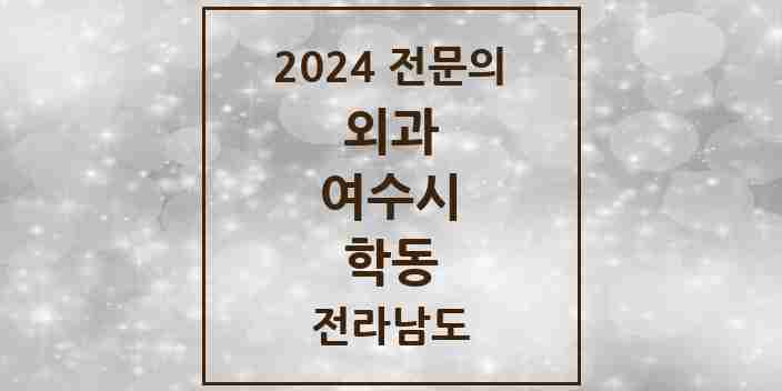 2024 학동 외과 전문의 의원·병원 모음 | 전라남도 여수시 리스트