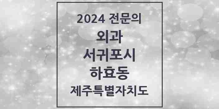 2024 하효동 외과 전문의 의원·병원 모음 1곳 | 제주특별자치도 서귀포시 추천 리스트