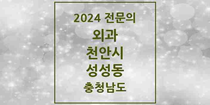 2024 성성동 외과 전문의 의원·병원 모음 1곳 | 충청남도 천안시 추천 리스트