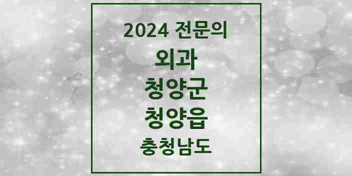 2024 청양읍 외과 전문의 의원·병원 모음 | 충청남도 청양군 리스트