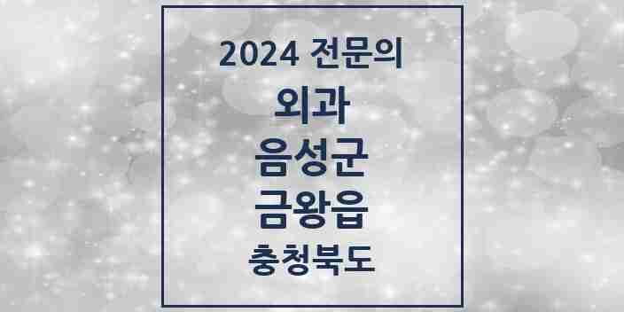 2024 금왕읍 외과 전문의 의원·병원 모음 | 충청북도 음성군 리스트