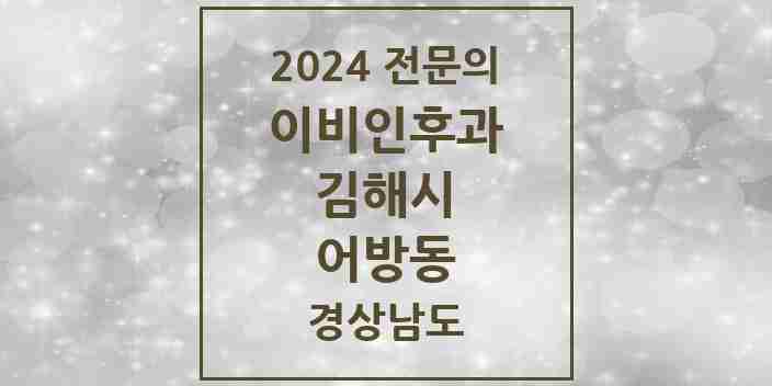 2024 어방동 이비인후과 전문의 의원·병원 모음 1곳 | 경상남도 김해시 추천 리스트