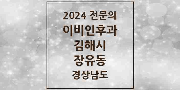 2024 장유동 이비인후과 전문의 의원·병원 모음 1곳 | 경상남도 김해시 추천 리스트