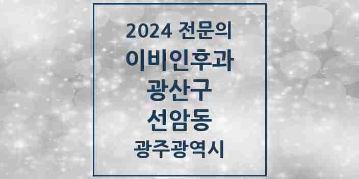 2024 선암동 이비인후과 전문의 의원·병원 모음 1곳 | 광주광역시 광산구 추천 리스트