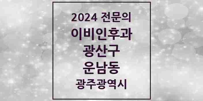 2024 운남동 이비인후과 전문의 의원·병원 모음 3곳 | 광주광역시 광산구 추천 리스트