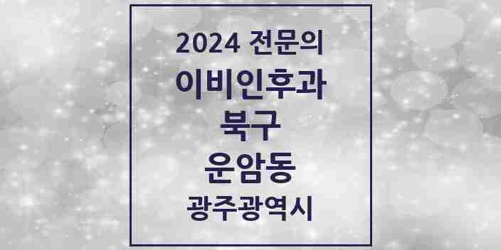 2024 운암동 이비인후과 전문의 의원·병원 모음 | 광주광역시 북구 리스트