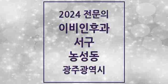 2024 농성동 이비인후과 전문의 의원·병원 모음 3곳 | 광주광역시 서구 추천 리스트