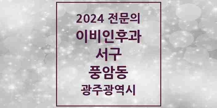 2024 풍암동 이비인후과 전문의 의원·병원 모음 2곳 | 광주광역시 서구 추천 리스트