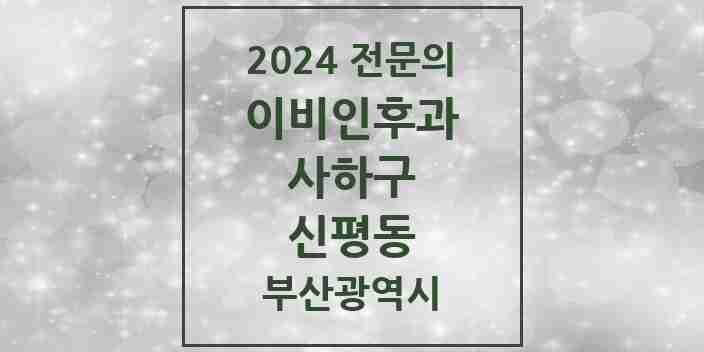 2024 신평동 이비인후과 전문의 의원·병원 모음 1곳 | 부산광역시 사하구 추천 리스트