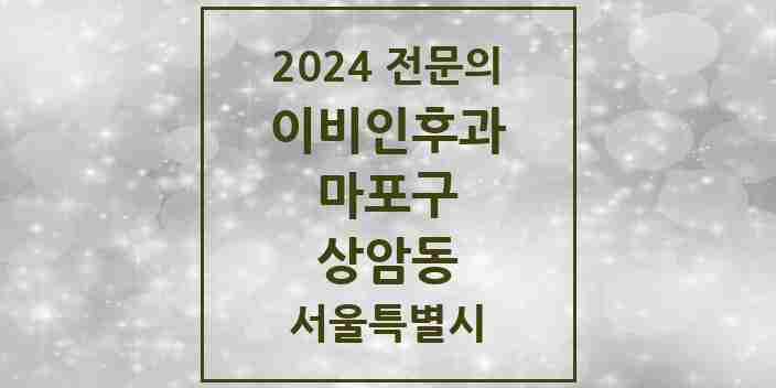 2024 상암동 이비인후과 전문의 의원·병원 모음 3곳 | 서울특별시 마포구 추천 리스트