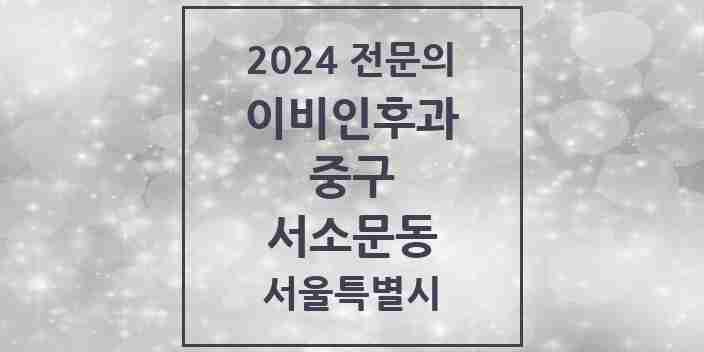 2024 서소문동 이비인후과 전문의 의원·병원 모음 3곳 | 서울특별시 중구 추천 리스트