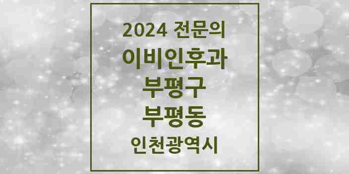 2024 부평동 이비인후과 전문의 의원·병원 모음 8곳 | 인천광역시 부평구 추천 리스트