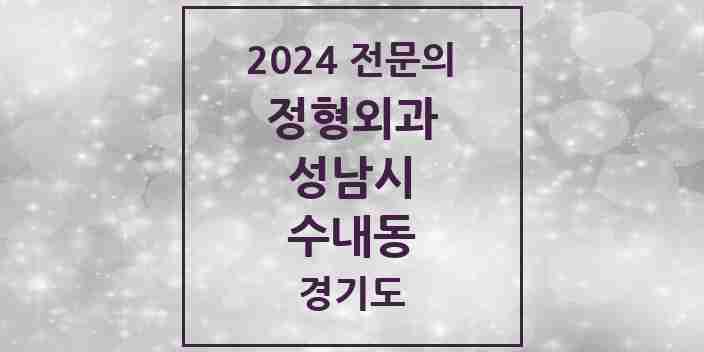 2024 수내동 정형외과 전문의 의원·병원 모음 | 경기도 성남시 리스트