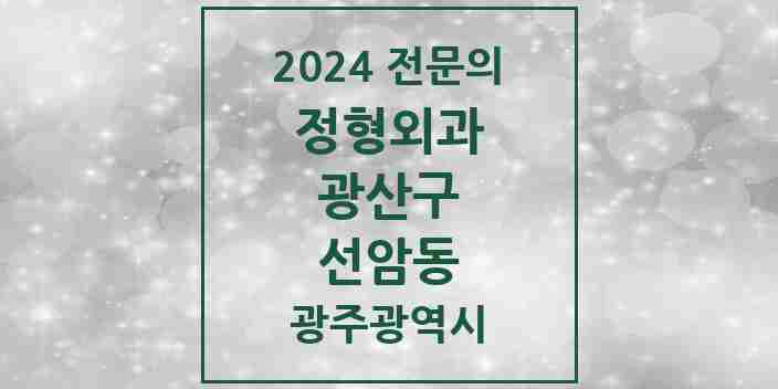 2024 선암동 정형외과 전문의 의원·병원 모음 1곳 | 광주광역시 광산구 추천 리스트