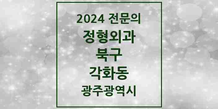 2024 각화동 정형외과 전문의 의원·병원 모음 1곳 | 광주광역시 북구 추천 리스트