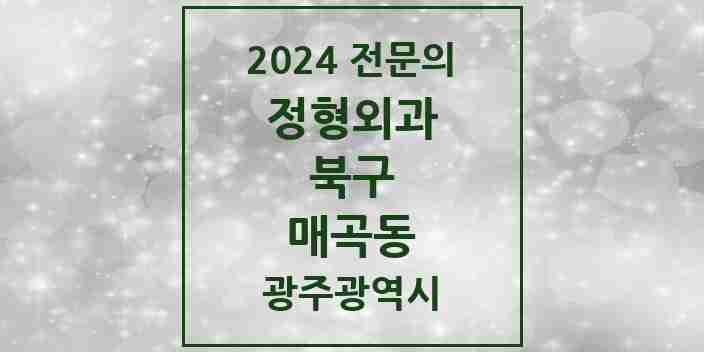 2024 매곡동 정형외과 전문의 의원·병원 모음 1곳 | 광주광역시 북구 추천 리스트