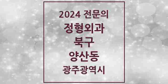 2024 양산동 정형외과 전문의 의원·병원 모음 2곳 | 광주광역시 북구 추천 리스트