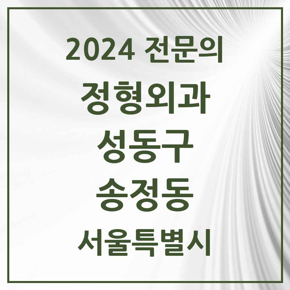 2024 송정동 정형외과 전문의 의원·병원 모음 1곳 | 서울특별시 성동구 추천 리스트