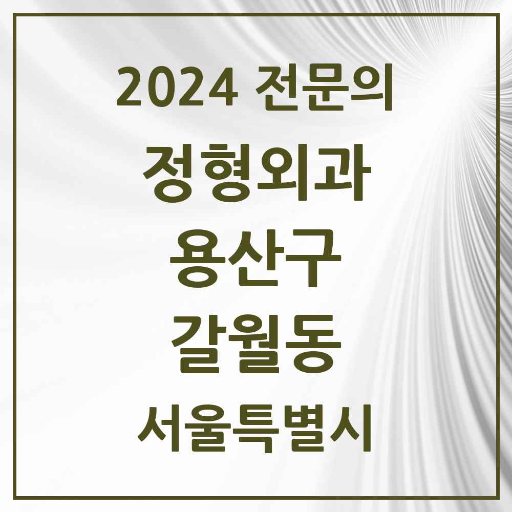 2024 갈월동 정형외과 전문의 의원·병원 모음 2곳 | 서울특별시 용산구 추천 리스트