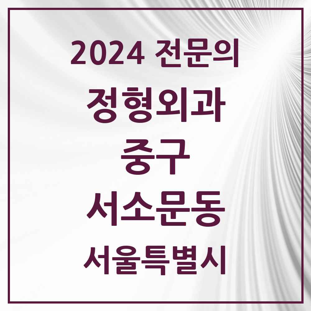 2024 서소문동 정형외과 전문의 의원·병원 모음 1곳 | 서울특별시 중구 추천 리스트