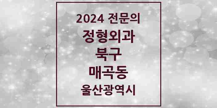 2024 매곡동 정형외과 전문의 의원·병원 모음 1곳 | 울산광역시 북구 추천 리스트