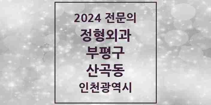 2024 산곡동 정형외과 전문의 의원·병원 모음 8곳 | 인천광역시 부평구 추천 리스트