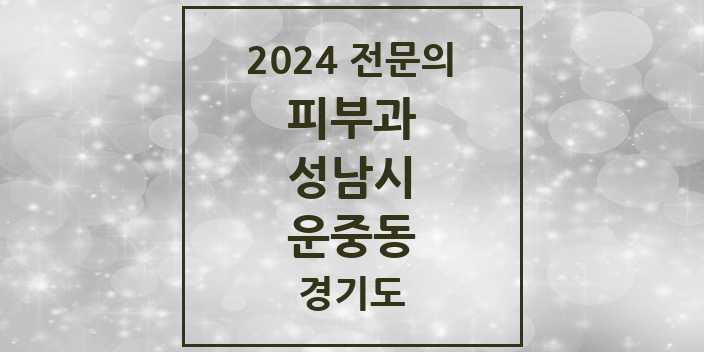 2024 운중동 피부과 전문의 의원·병원 모음 | 경기도 성남시 리스트