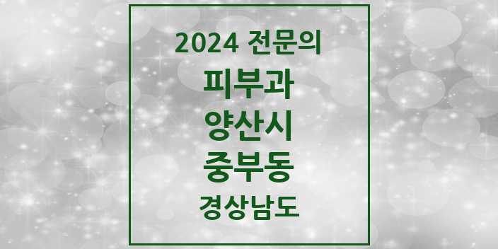 2024 중부동 피부과 전문의 의원·병원 모음 2곳 | 경상남도 양산시 추천 리스트