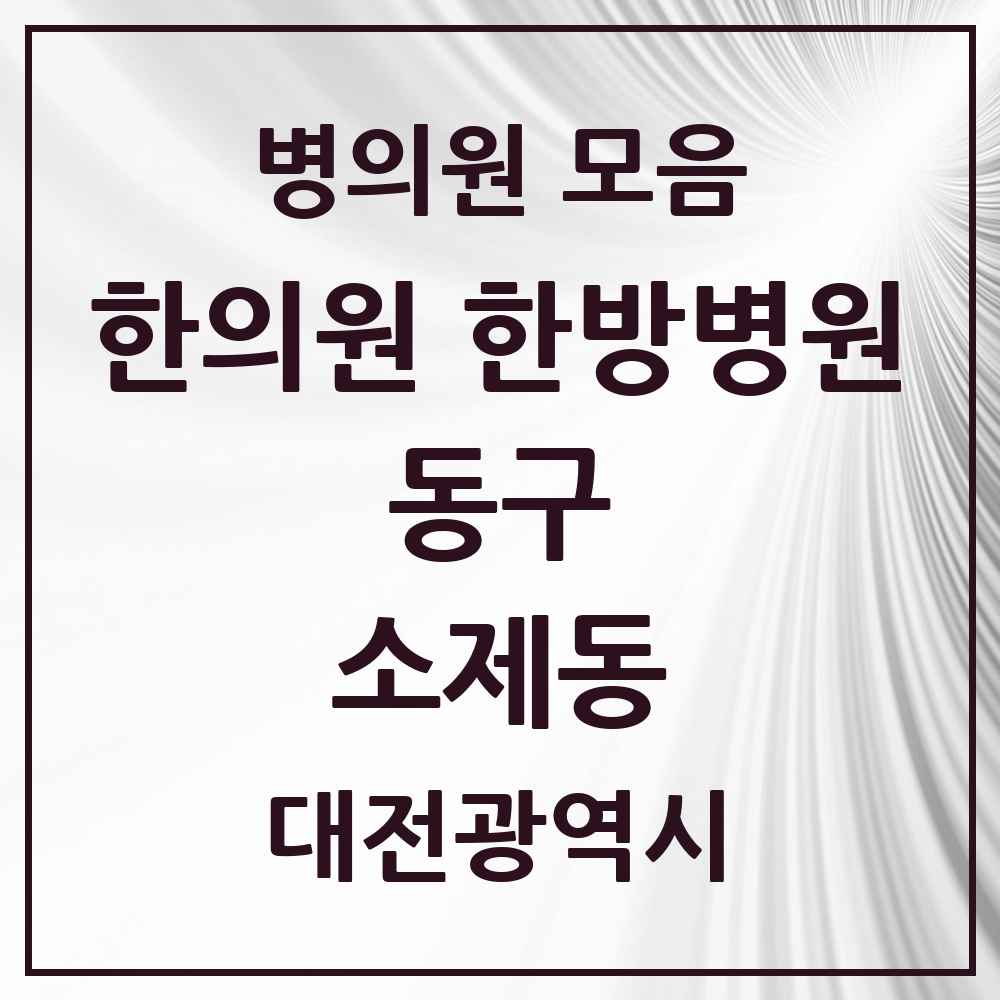 2025 대전광역시 동구 소제동 한의원·한방병원 목록 1곳