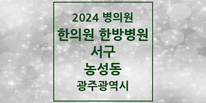 2024 농성동 한의원·한방병원 모음 12곳 | 광주광역시 서구 추천 리스트