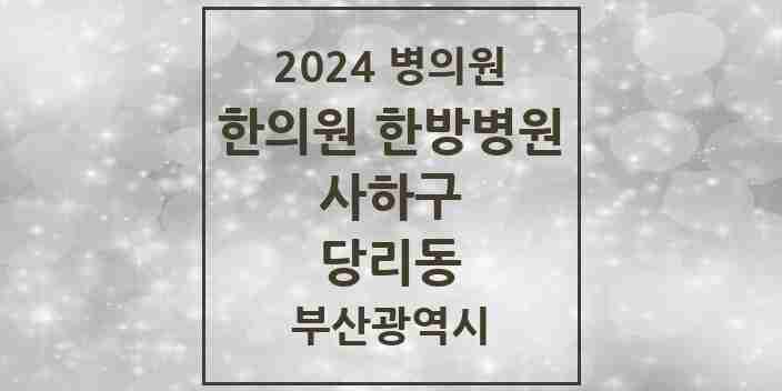 2024 당리동 한의원·한방병원 모음 13곳 | 부산광역시 사하구 추천 리스트