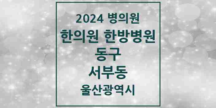 2024 서부동 한의원·한방병원 모음 6곳 | 울산광역시 동구 추천 리스트