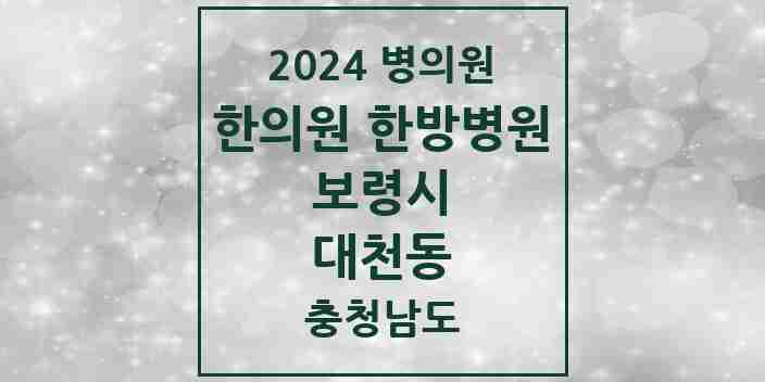 2024 대천동 한의원·한방병원 모음 22곳 | 충청남도 보령시 추천 리스트