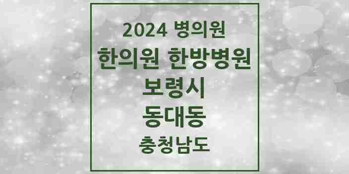 2024 동대동 한의원·한방병원 모음 4곳 | 충청남도 보령시 추천 리스트