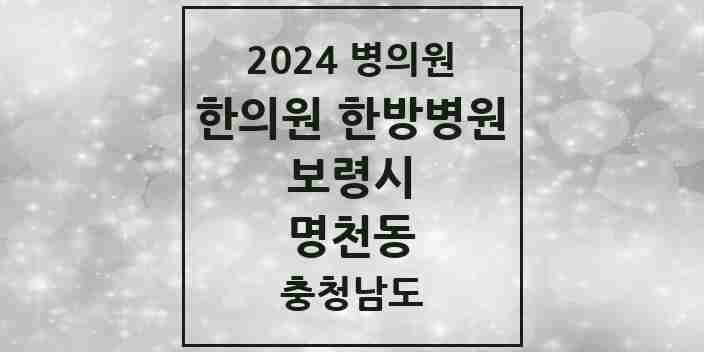 2024 명천동 한의원·한방병원 모음 1곳 | 충청남도 보령시 추천 리스트