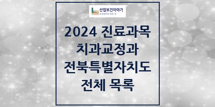 2024 전북특별자치도 교정 치과의원, 치과병원 모음(24년 4월)