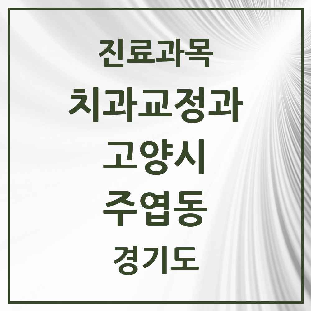 2025 경기도 고양시 주엽동 교정치과 목록 14곳