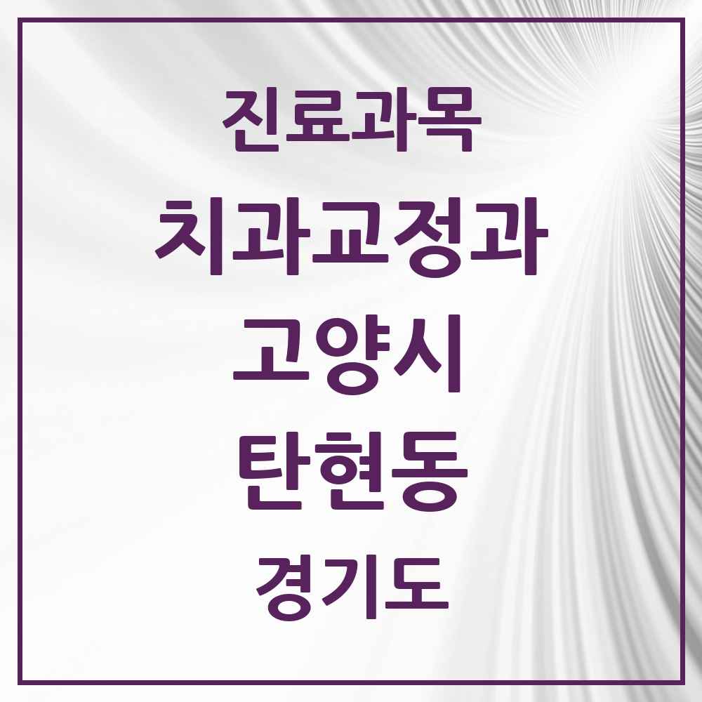 2025 경기도 고양시 탄현동 교정치과 목록 6곳