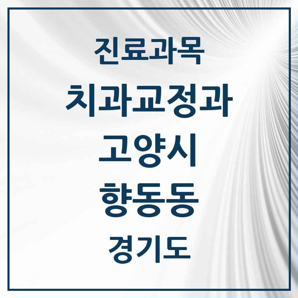 2025 경기도 고양시 향동동 교정치과 목록 4곳