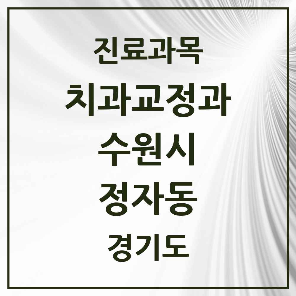 2025 경기도 수원시 정자동 교정치과 목록 14곳