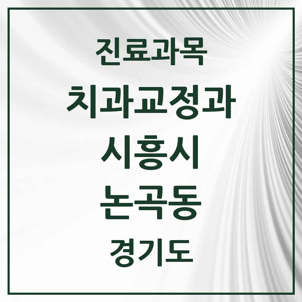 2025 경기도 시흥시 논곡동 교정치과 목록 1곳