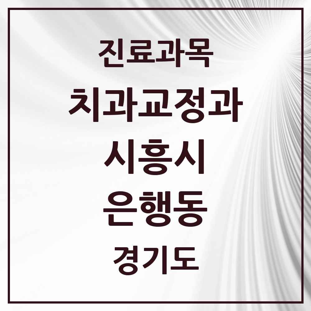 2025 경기도 시흥시 은행동 교정치과 목록 18곳