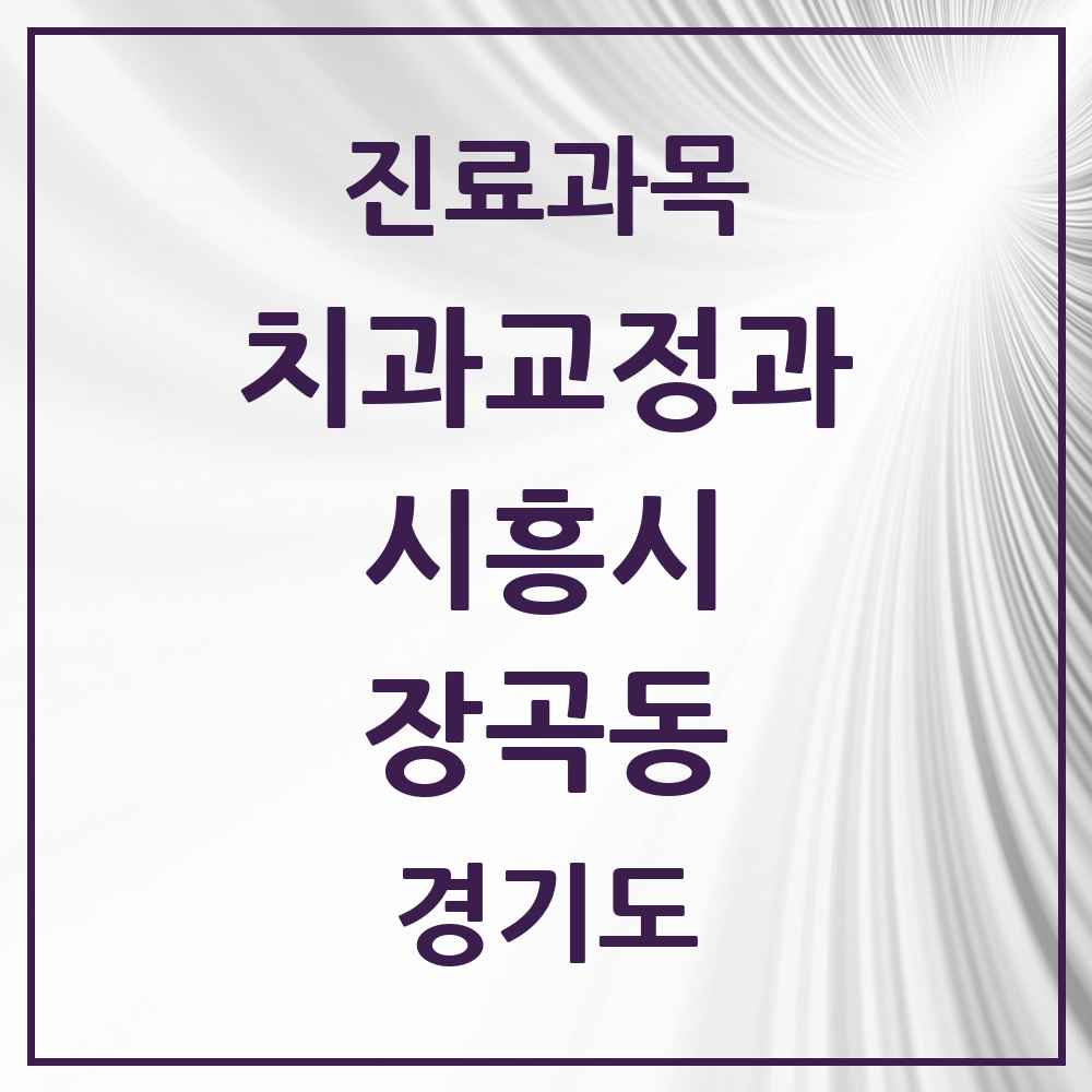 2025 경기도 시흥시 장곡동 교정치과 목록 10곳