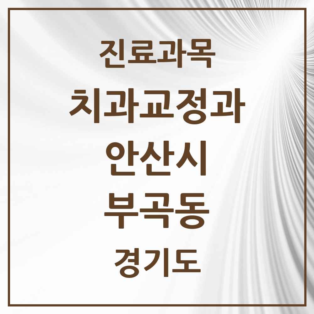 2025 경기도 안산시 부곡동 교정치과 목록 1곳