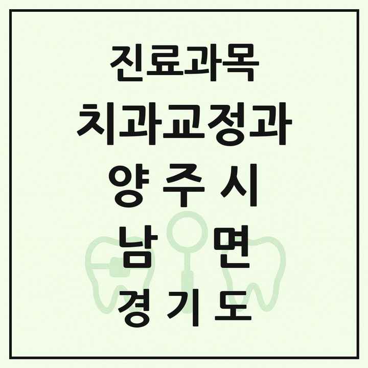 2026 경기도 양주시 남면 교정치과 목록 1곳