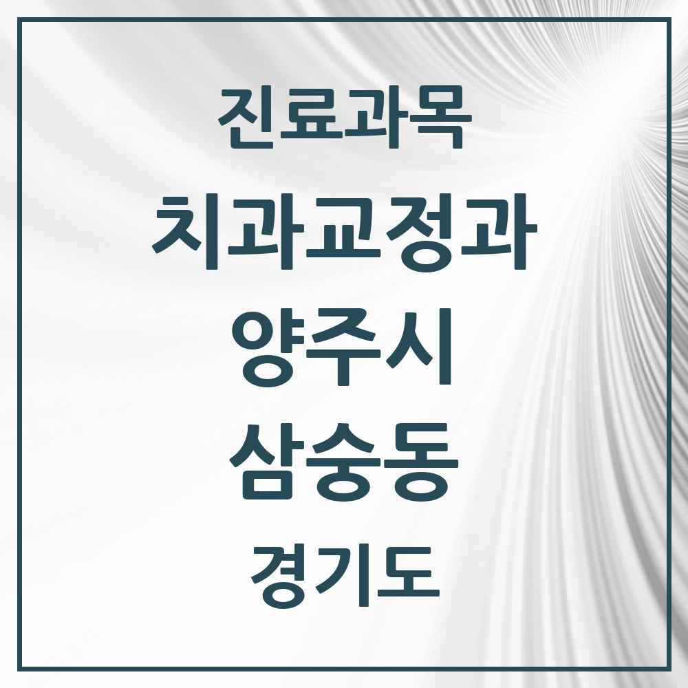 2025 경기도 양주시 삼숭동 교정치과 목록 2곳