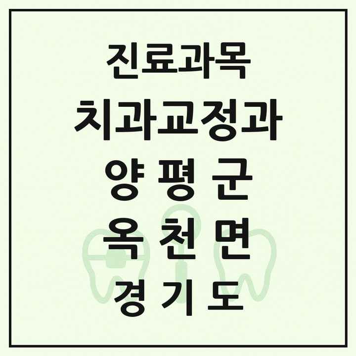 2026 경기도 양평군 옥천면 교정치과 목록 1곳