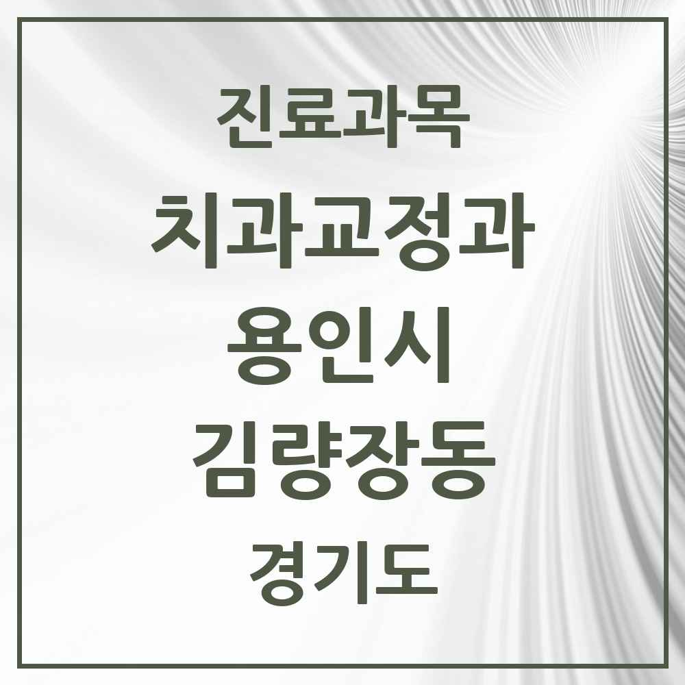 2025 경기도 용인시 김량장동 교정치과 목록 18곳