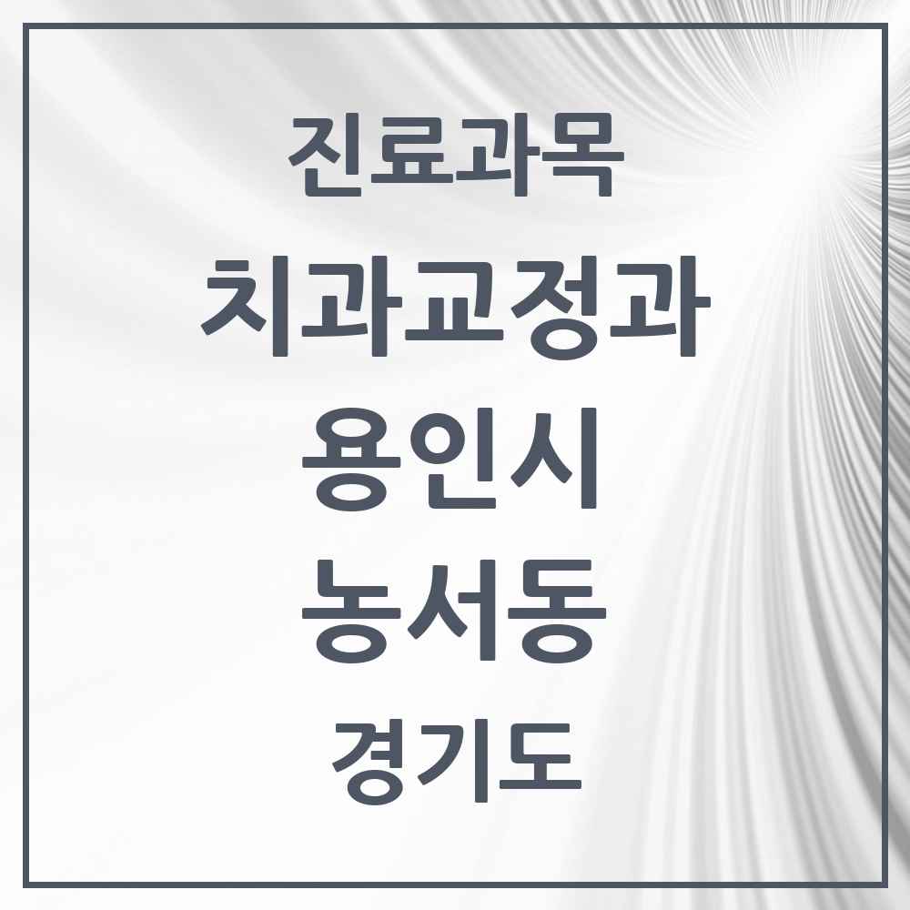 2025 경기도 용인시 농서동 교정치과 목록 1곳