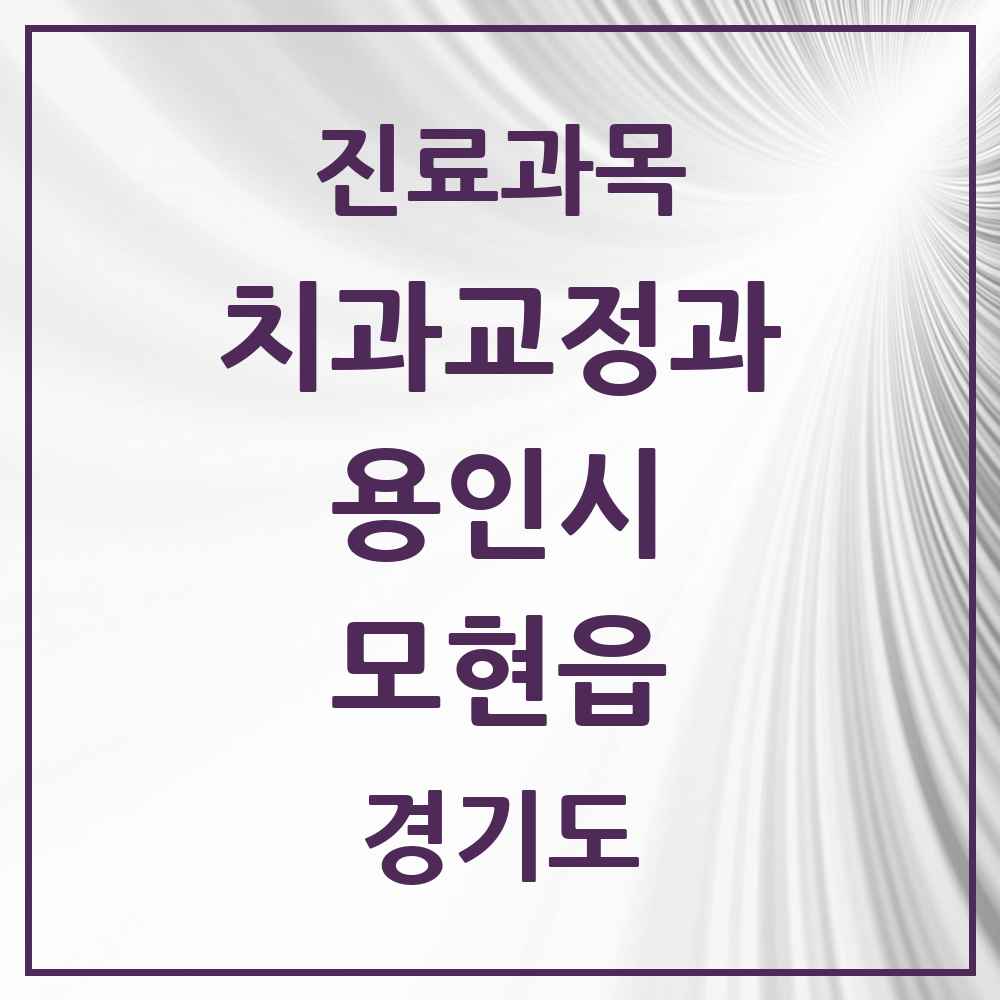 2025 경기도 용인시 모현읍 교정치과 목록 1곳